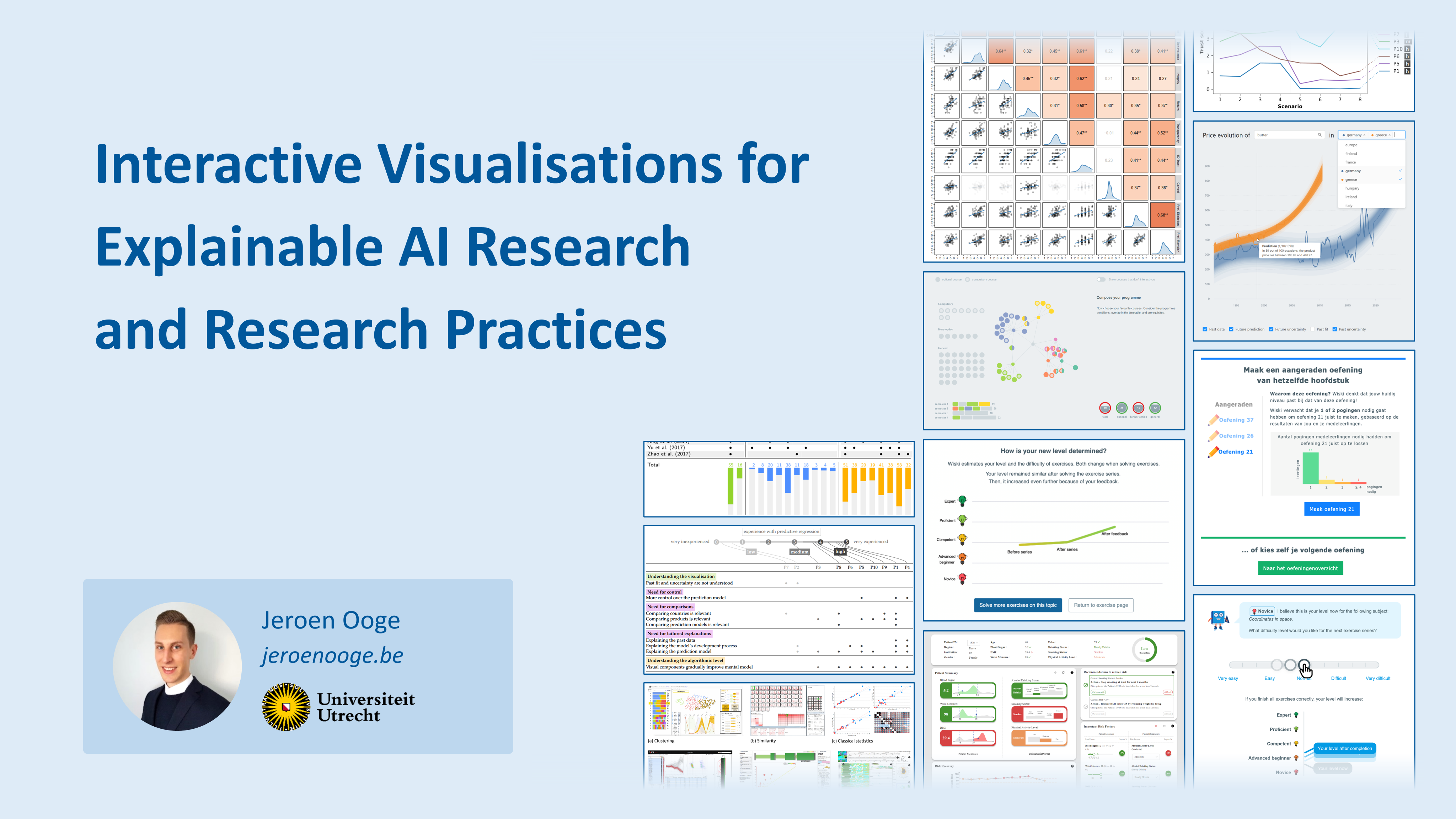 Title slide with visualisation examples