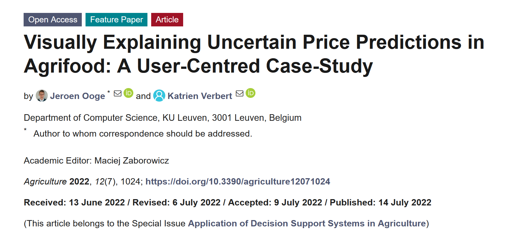 Feature Paper label on the MDPI Agriculture website