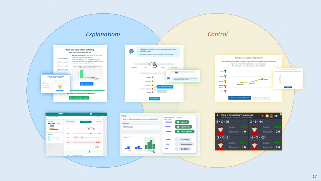 Examples of explanations and control mechanisms