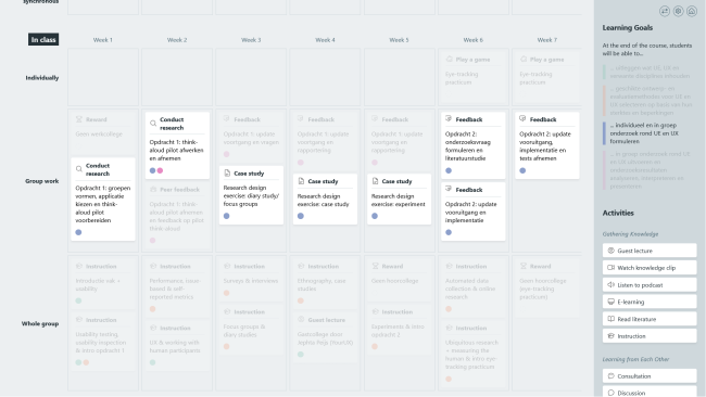 A screenshot of the Design view in the BlendEd planner tool