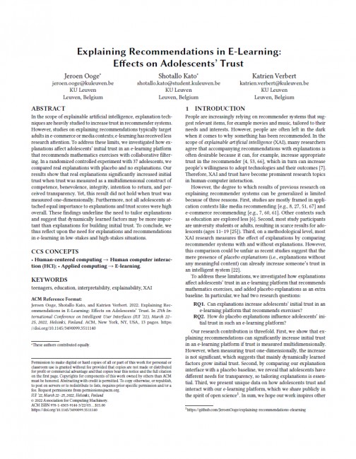 First page of the IUI 2022 paper